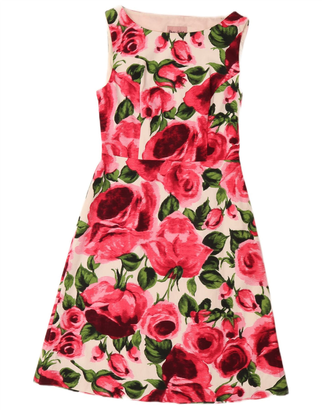 FASE otte Dame A-Line Kjole UK 10 Small Multicolored Floral