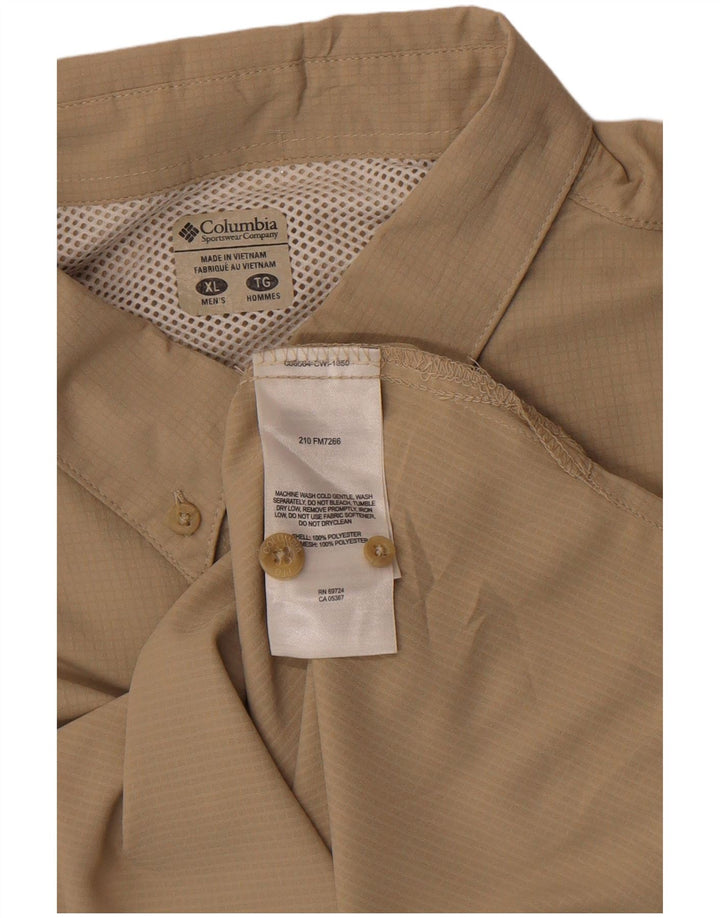 Columbia Kortærmet Herreskjorte XL Beige Polyester