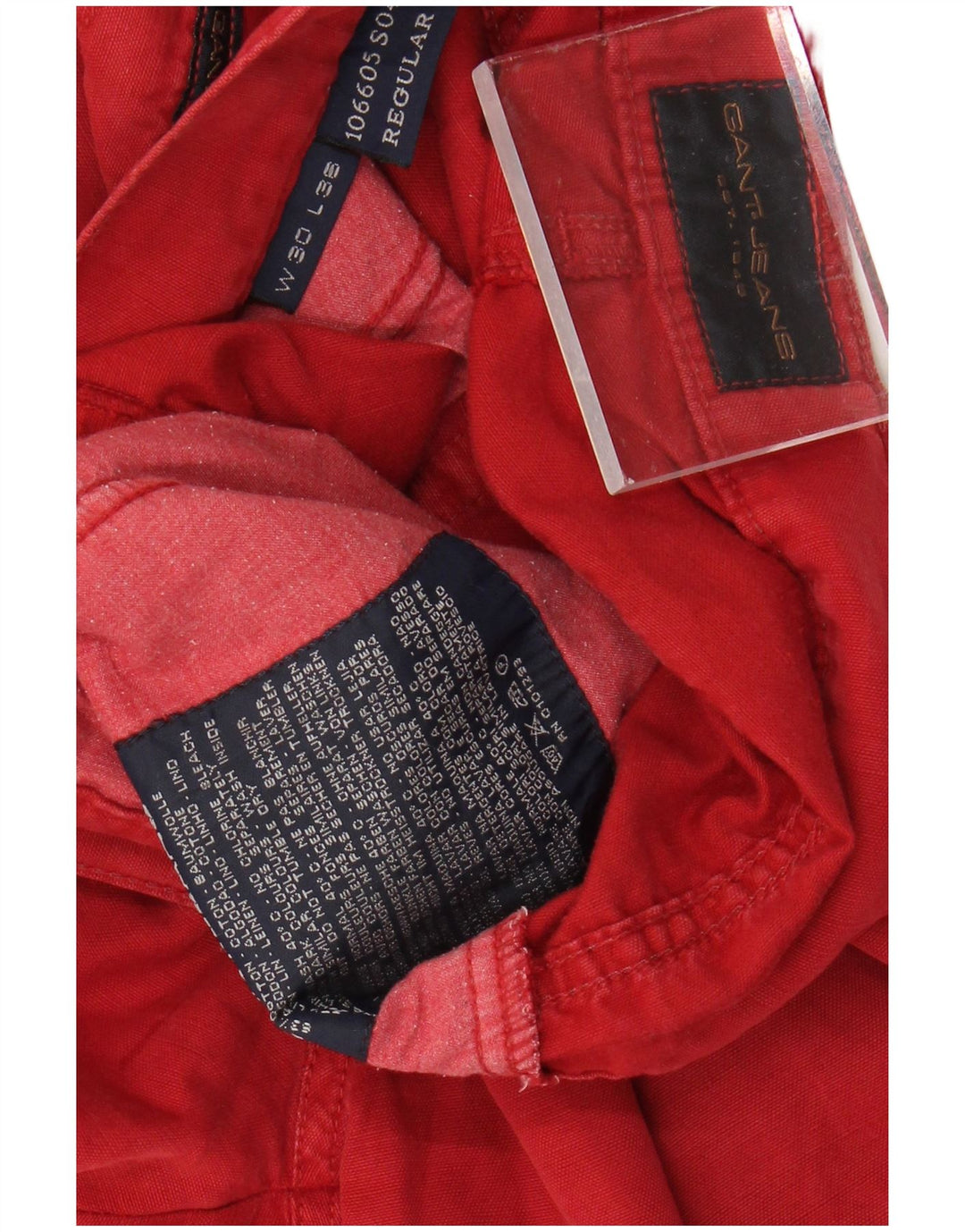 GANT Herre Regular Fit Casual Bukser W30 L36 Rød Bomuld