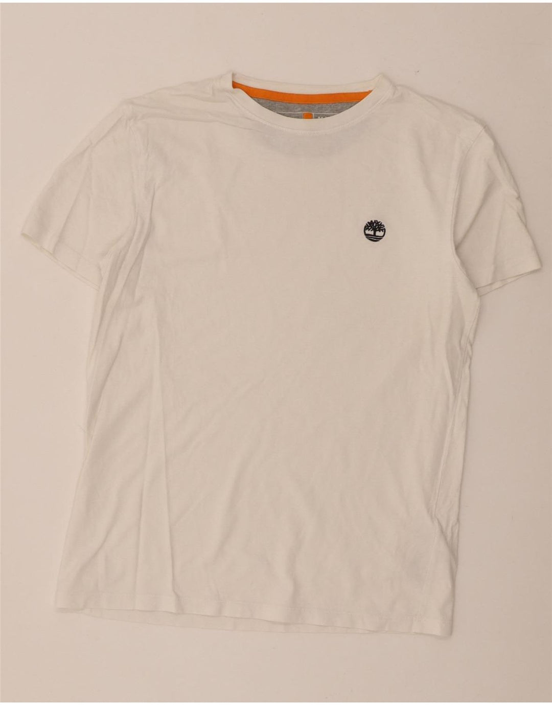Timberland Herre Slim Fit T-Shirt Top Medium Hvid Bomuld
