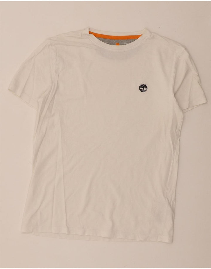 Timberland Herre Slim Fit T-Shirt Top Medium Hvid Bomuld