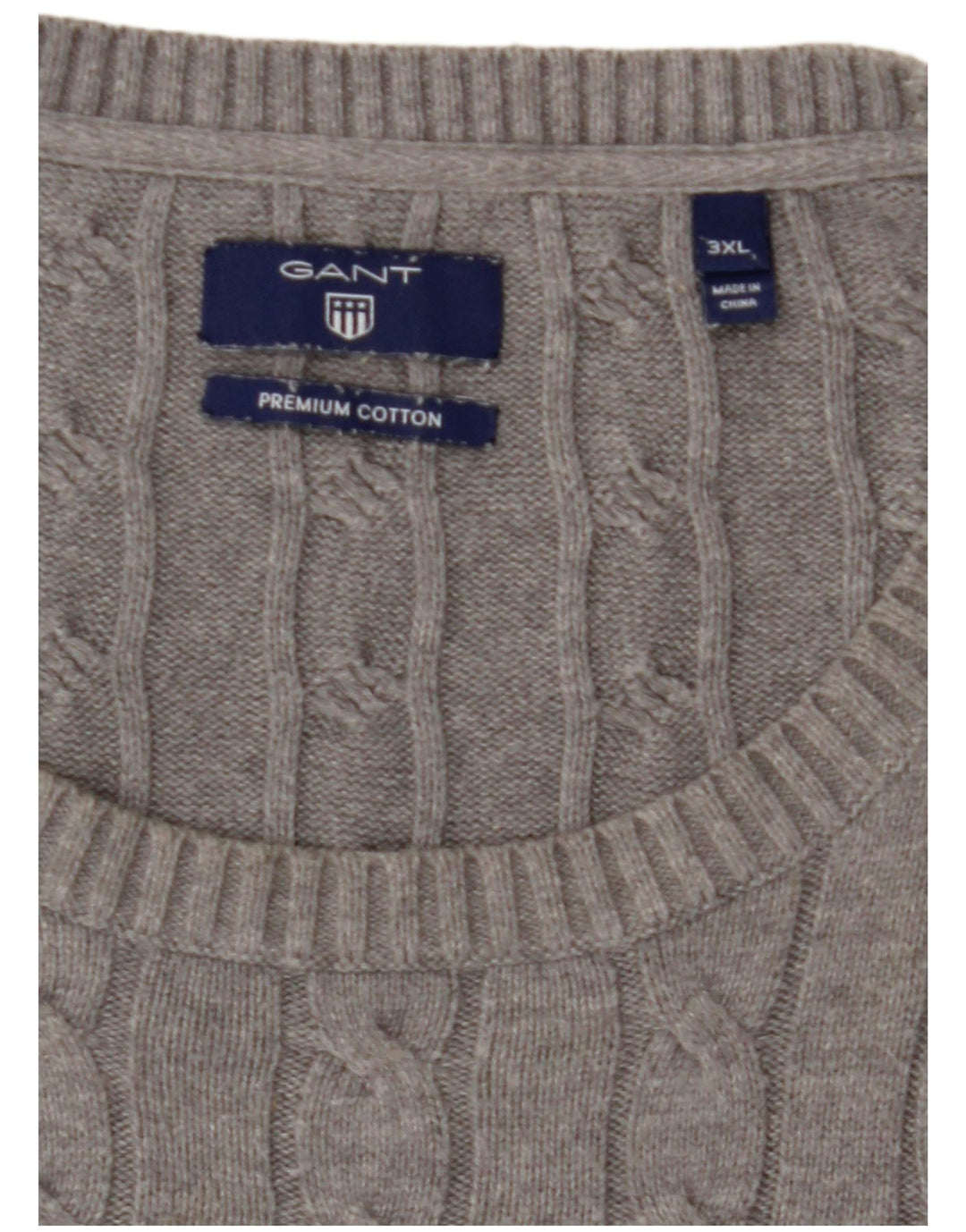 GANT Herre sweater med rund hals 3XL grå bomuld