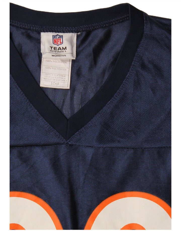 NFL Womens Broncos Grafisk T-Shirt Top UK 10 Small Navy Blue Polyester