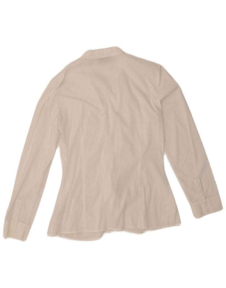 Max&Co. Dame flæse foran skjorte bluse UK 14 Medium hvid bomuld
