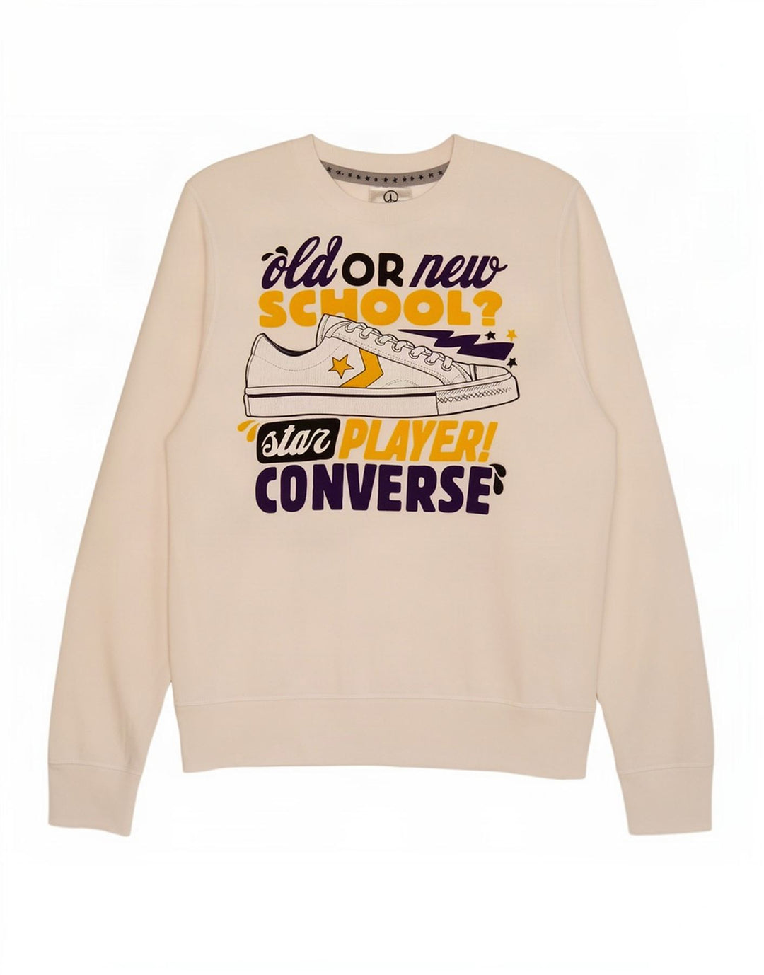 Converse grafisk sweatshirt til mænd Medium hvid bomuld