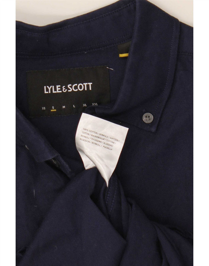 Lyle & Scott herreskjorte lille marineblå bomuld