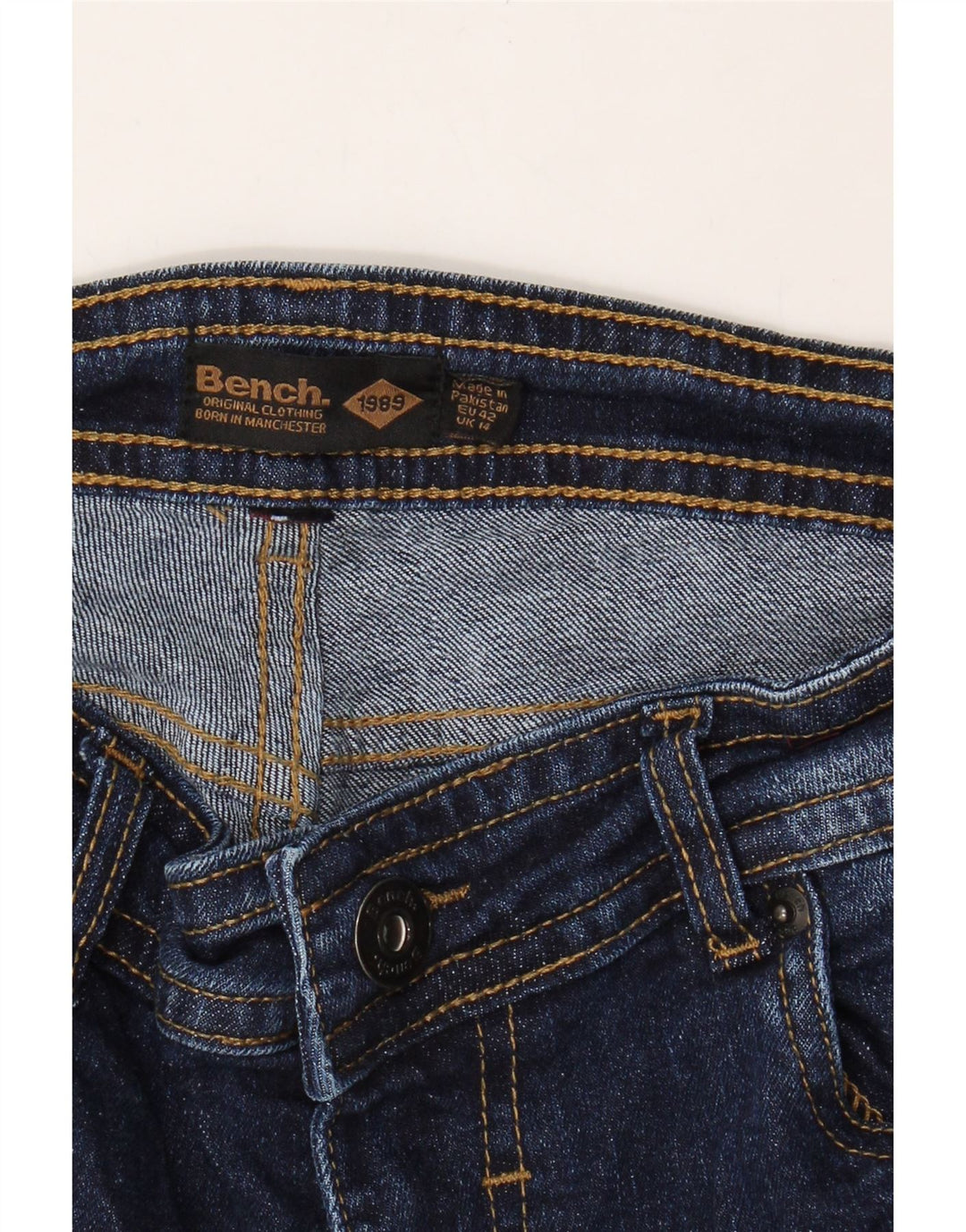 BENCH Womens Skinny Jeans UK 14 Medium W30 L30 Blue Cotton Vintage Bench and Second-Hand Bench from Messina Hembry 