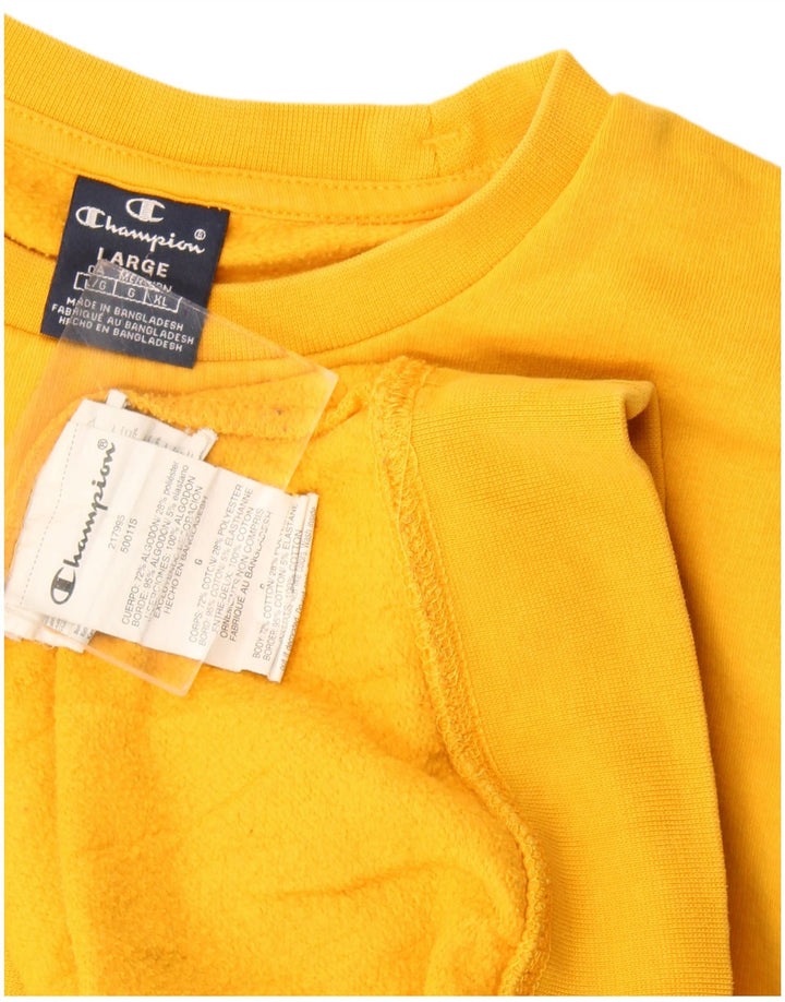 Champion Herre Grafisk Sweatshirt Jumper Stor Gul Bomuld