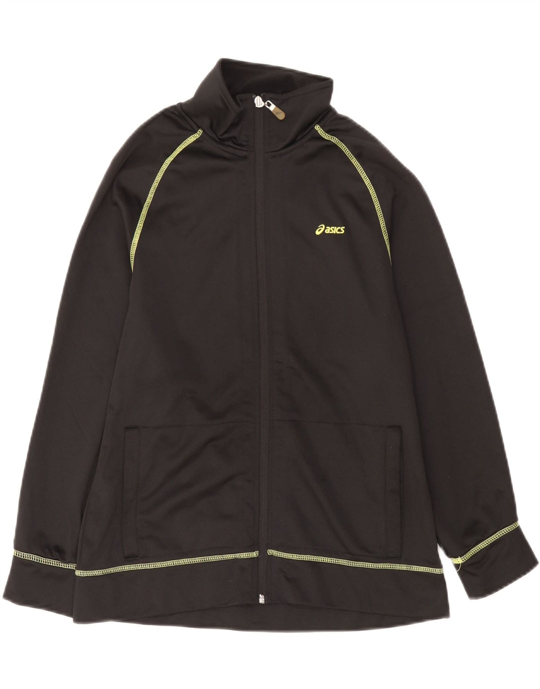 Asics træningsdragt topjakke til kvinder UK 16 Stor sort polyester