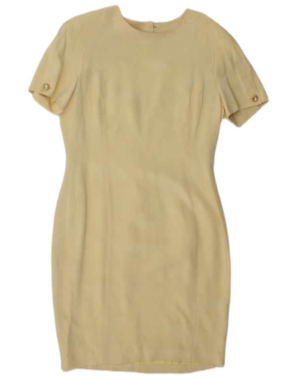 Escada Womens by Margaretha Ley Bodycon Dress EU 42 Large Yellow Silk