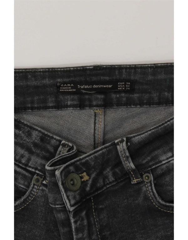 Zara Dame Trafaluc Distressed Skinny Jeans EU 34 2XS W24 L28 Grå
