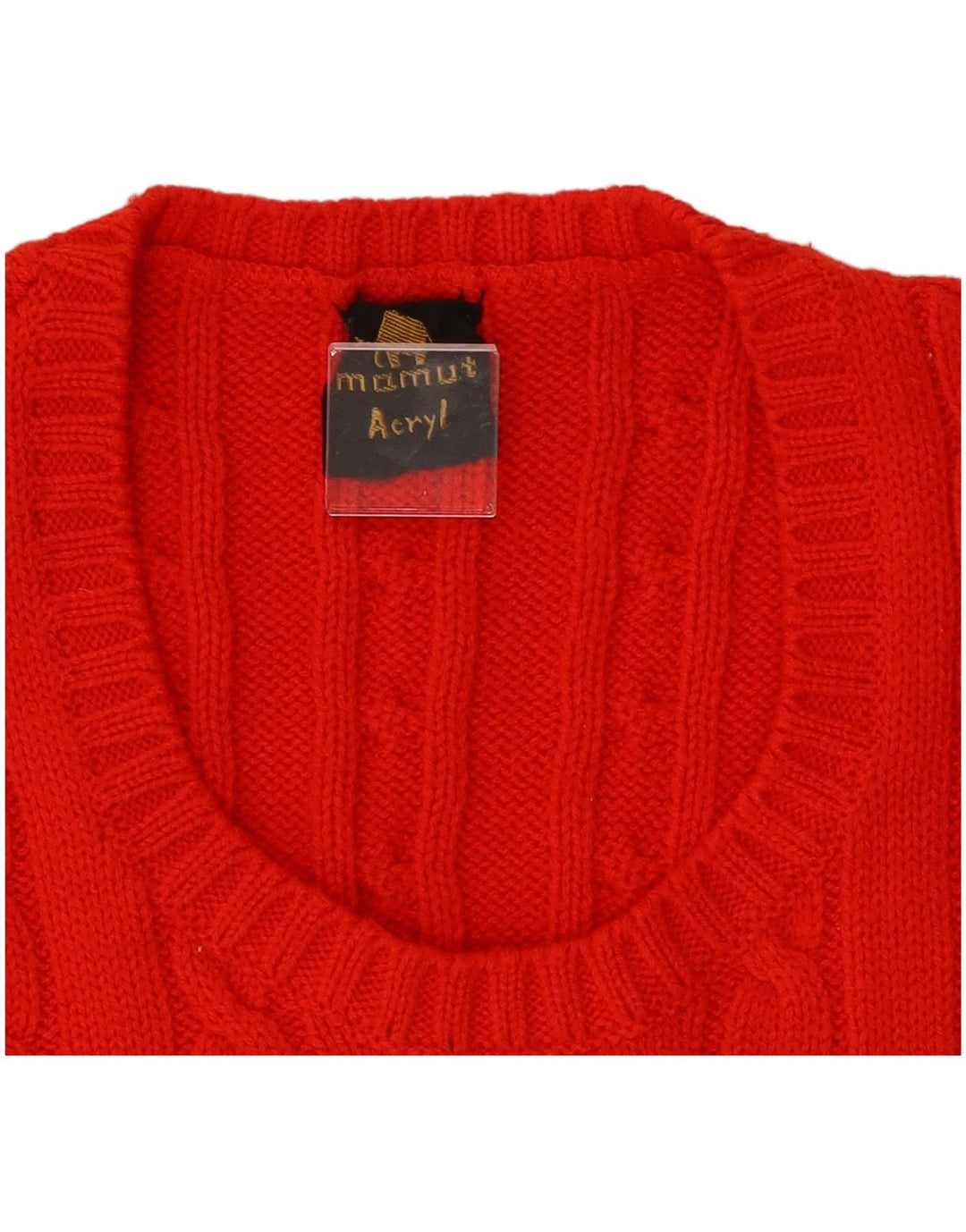 VINTAGE Womens Crop Vest Tank Top UK 8 Small Red Polyacrylic