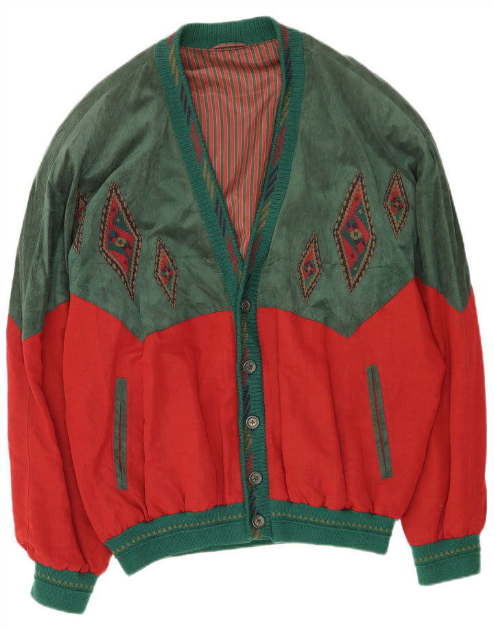 Jupiter Bomberjakke til mænd IT 56 3XL Rød Colourblock Linned