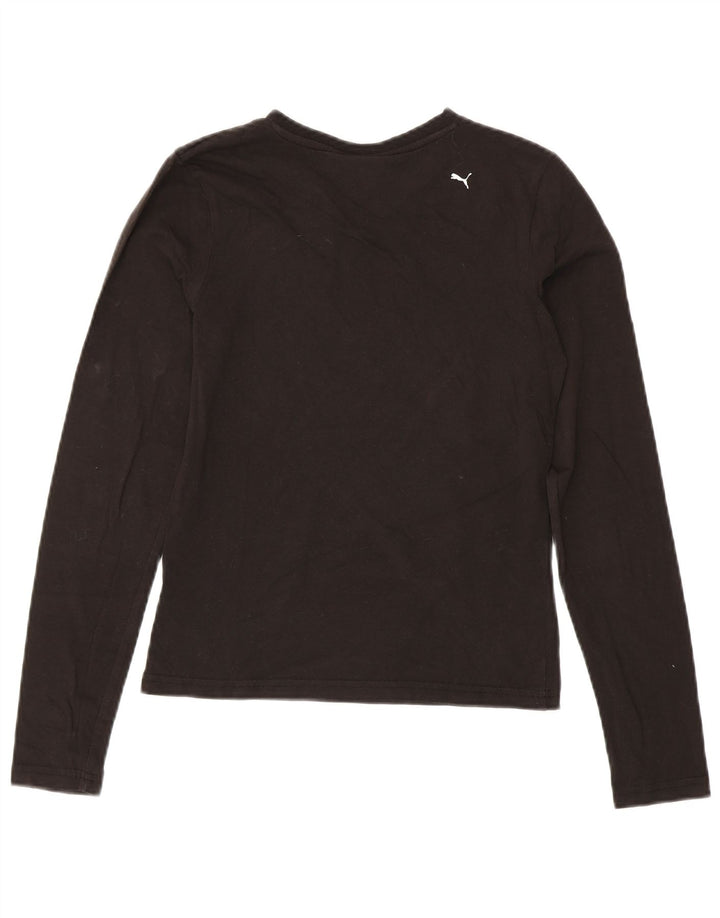 PUMA Womens Crop Top Long Sleeve UK 12 Medium Black