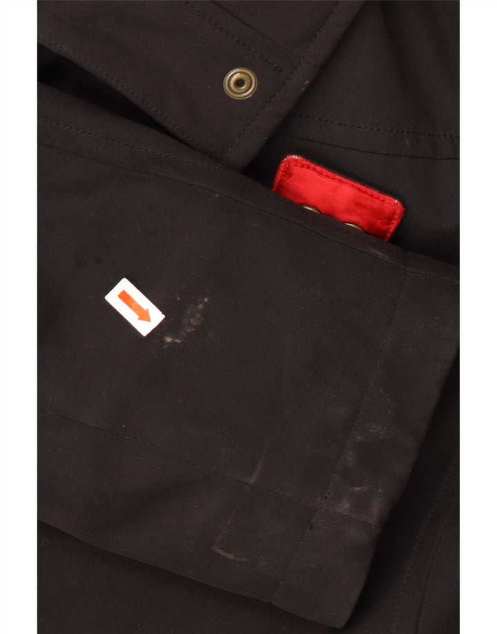 TOMMY HILFIGER Windbreaker frakke til kvinder UK 16 Stor sort polyester