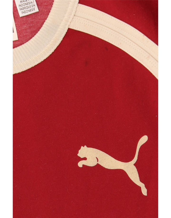 PUMA Herre Top Langærmet Lille Rød Colourblock Polyester