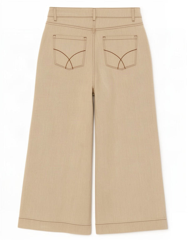 Crew Clothing Dame højtaljede cropped bukser US 8 Medium W28 L23 Beige