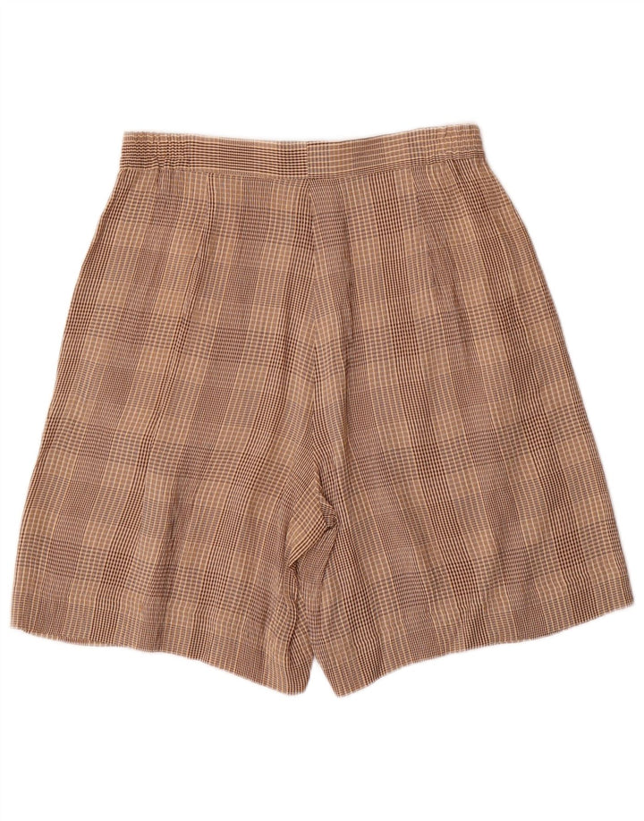 VINTAGE Kvinders 4-knap 2-delt sæt UK 10 Small W28 Brown Check Acetate