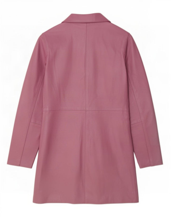 Vintage læderfrakke til kvinder UK 12 Medium Pink
