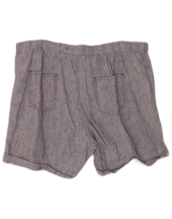 Marks & Spencer Casual Shorts til kvinder str. 18 W36 L5 Blåstribet hør