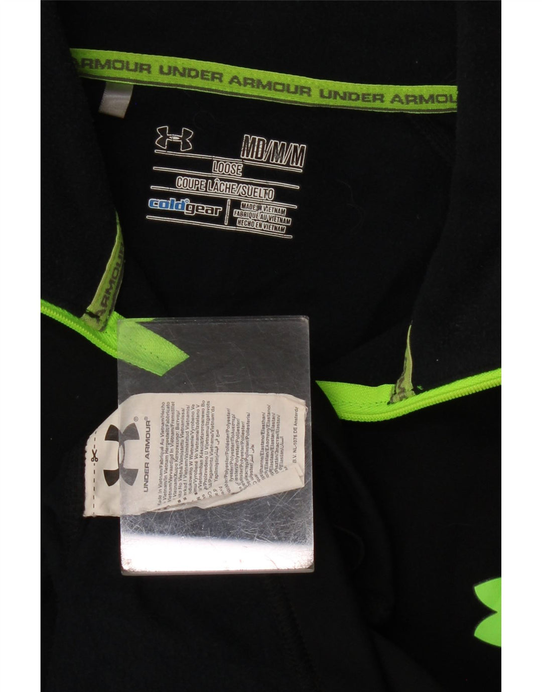 UNDER ARMOUR Herre Cold Gear Zip Neck Pullover Træningsdragt Top Medium Sort