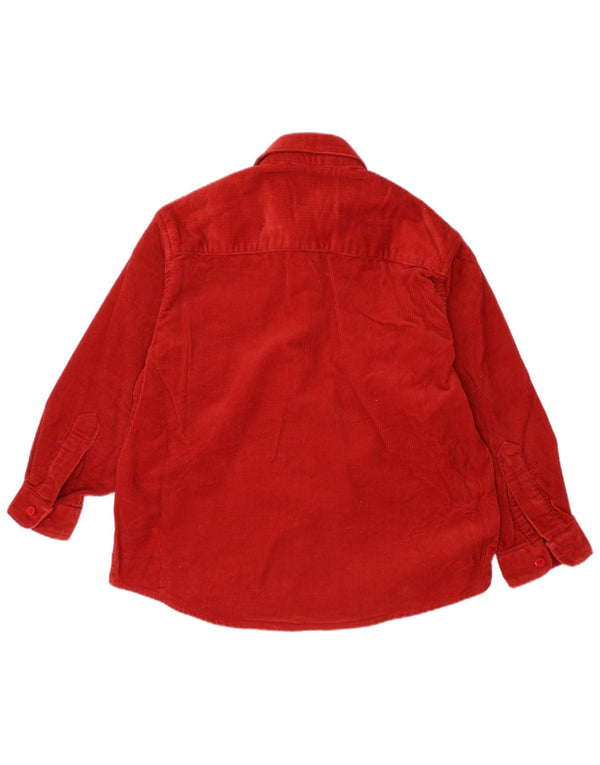 VINTAGE Boys Corduroy Shirt 3-4 Years Burgundy Cotton
