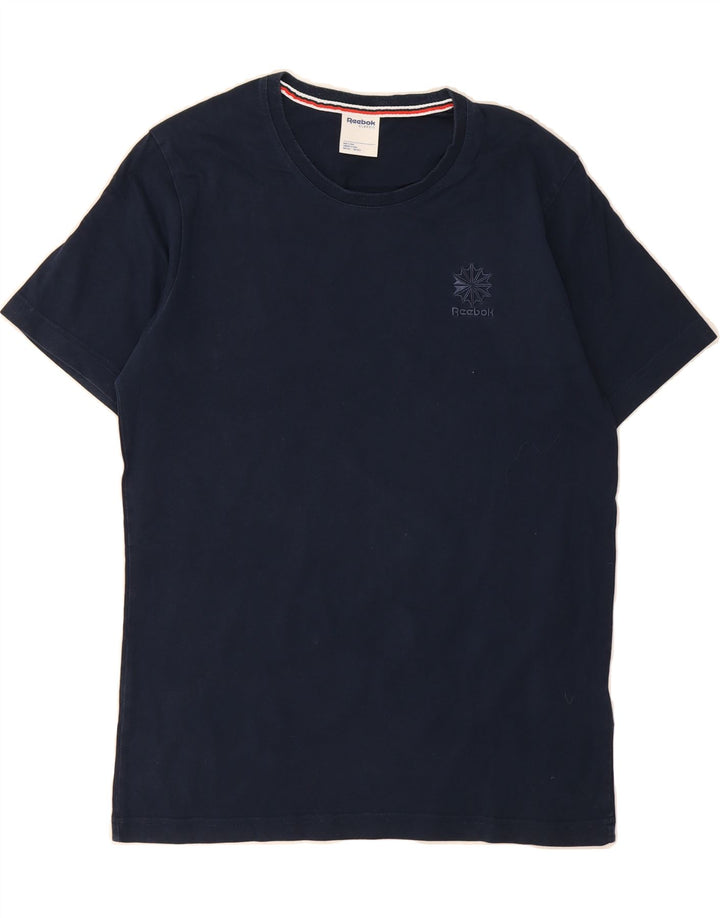 REEBOK Mens Classic Fit T-Shirt Top Medium Navy Blue Cotton Vintage Reebok and Second-Hand Reebok from Messina Hembry 