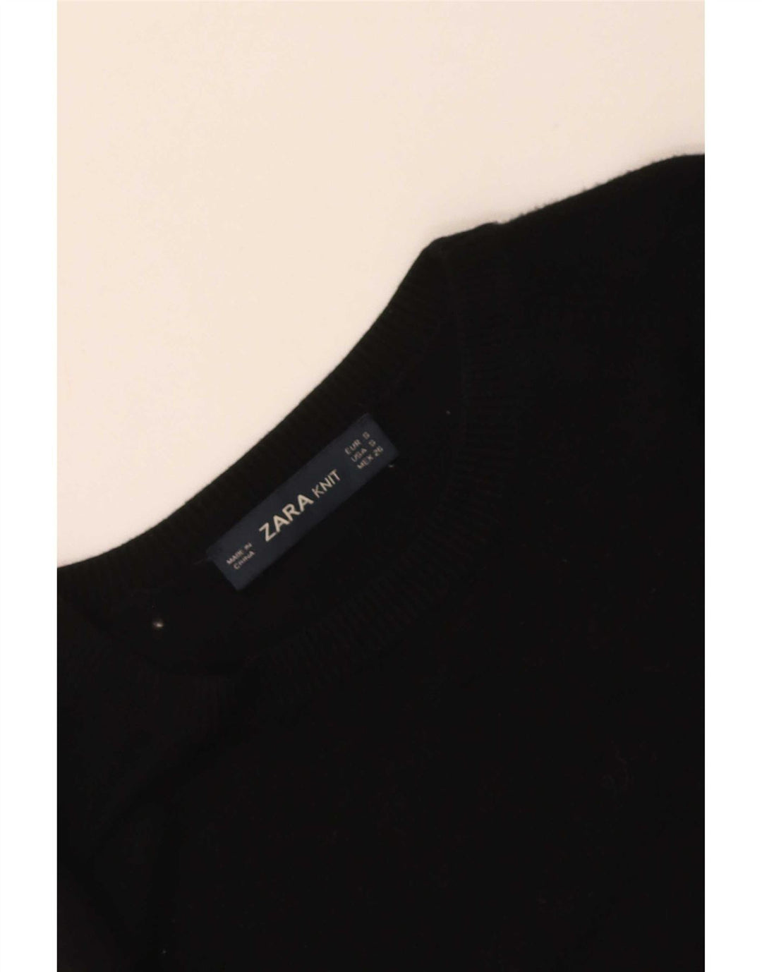 Zara Dame Boat Neck Jumper Sweater UK 8 Small Black