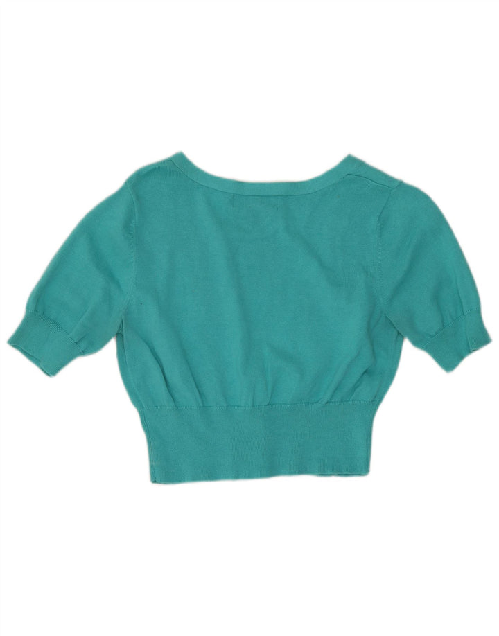 Mossimo Dame Bolero Top UK 12 Medium Turkis Bomuld