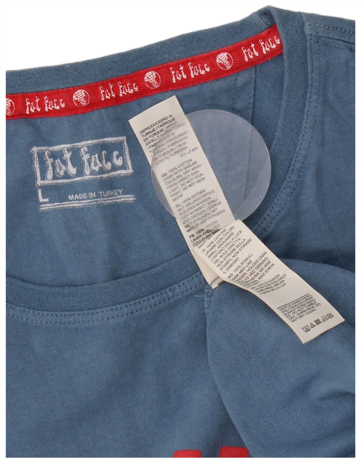 Fat Face Herre Grafisk T-Shirt Top Stor Blå Bomuld