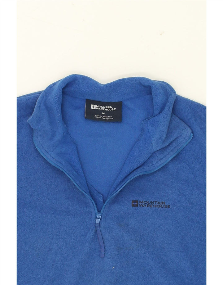 MOUNTAIN WAREHOUSE Mens Zip Neck Fleece Jumper Medium Blue Polyester Vintage Mountain Warehouse and Second-Hand Mountain Warehouse from Messina Hembry 