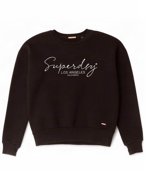 Superdry Womens Grafisk Oversized Sweatshirt Jumper UK 10 Small Black