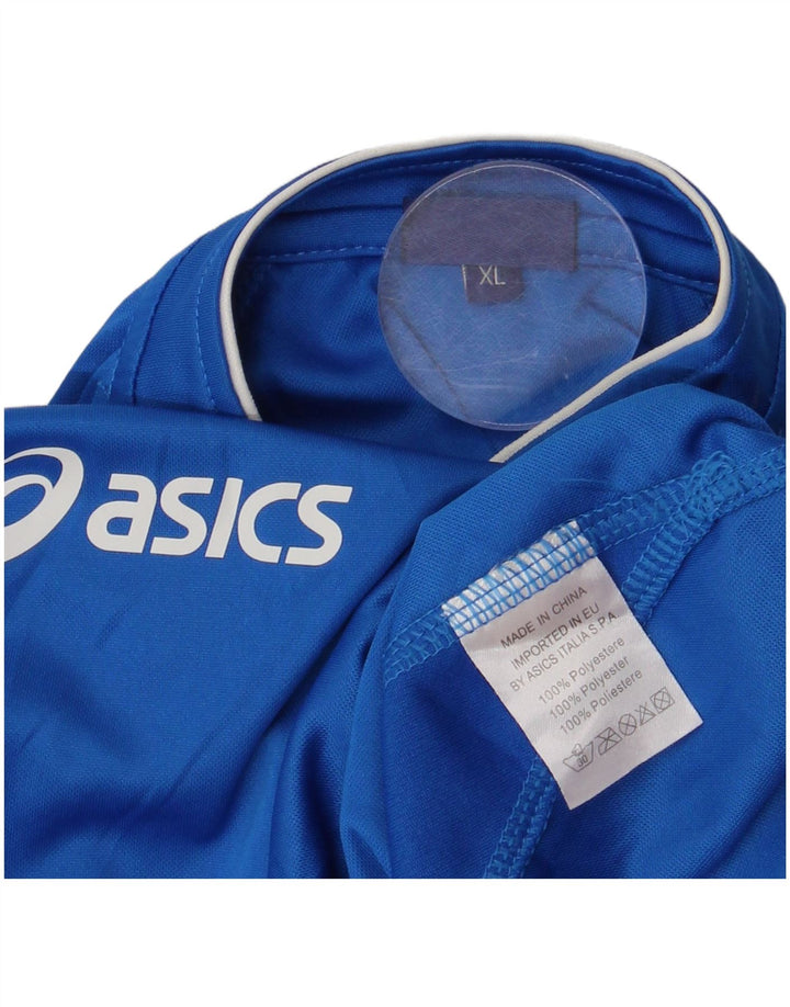 Asics Herre T-Shirt Top XL Blå Colourblock Polyester