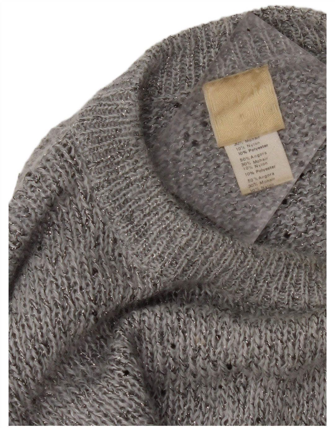 KRIZIA MAGLIA Dame sweater med rund hals DK 18 XL Grå Flecked Angora