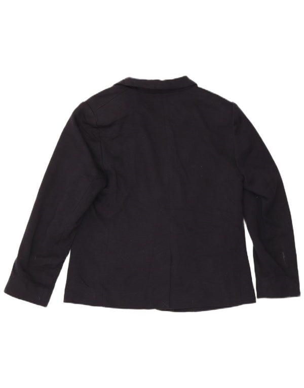 John Lewis Dame 1 Knap Blazer Jacket UK 14 Medium Navy Blue Polyester