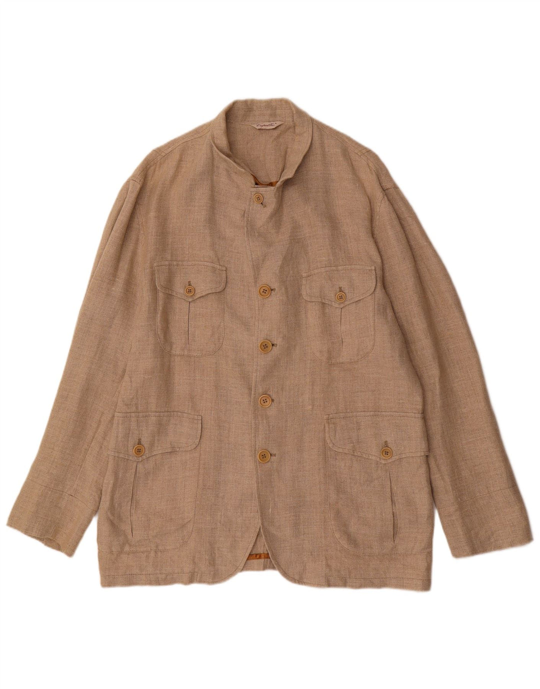 Capalbio Herre Utility Jacket IT 52 XL Beige Linen