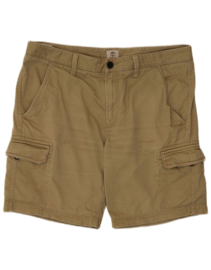 Timberland Herre Cargo Shorts W36 Stor Khaki Bomuld