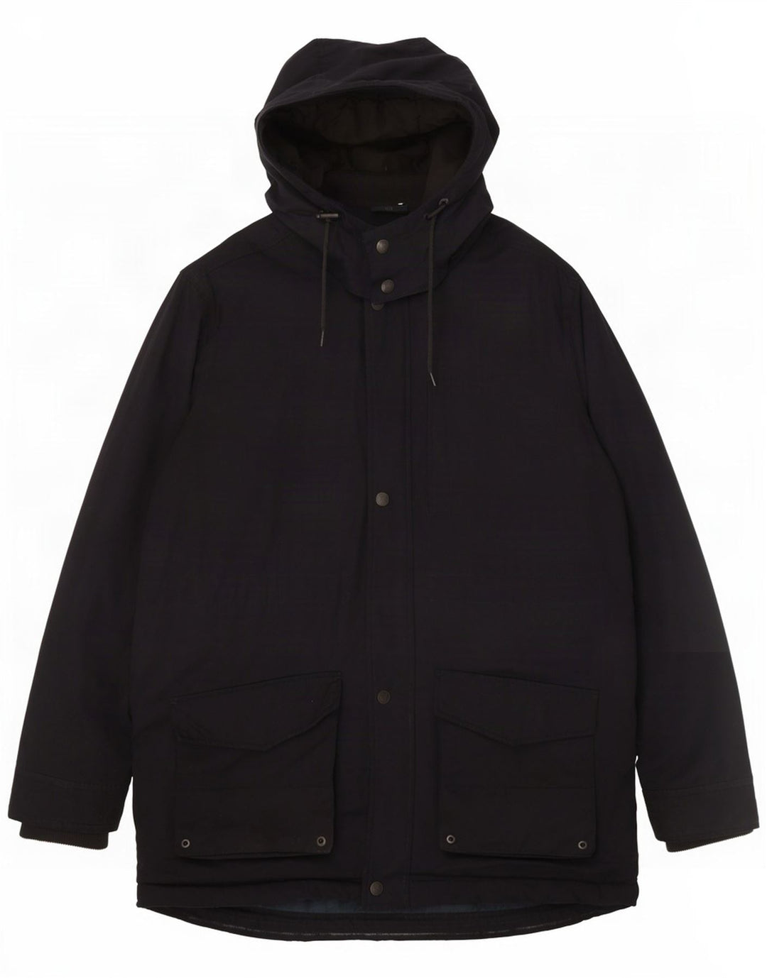 Crew Clothing Herre Hooded Parka Jacket UK 40 Large Navy Blue Polyester