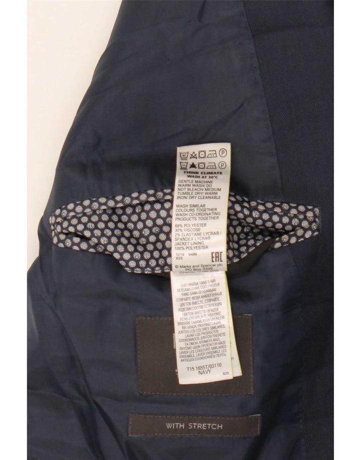 Marks & Spencer Herre 2-knaps blazerjakke UK 46 3XL Navy Blue Polyester