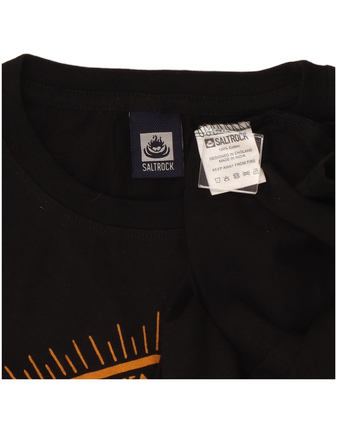 Saltrock Herre grafisk T-shirt Top Lille sort bomuld