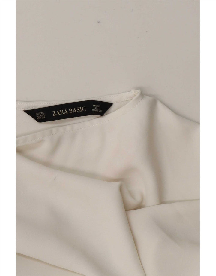 Zara Dame Oversized Bluse Top UK 6 XS White Colourblock