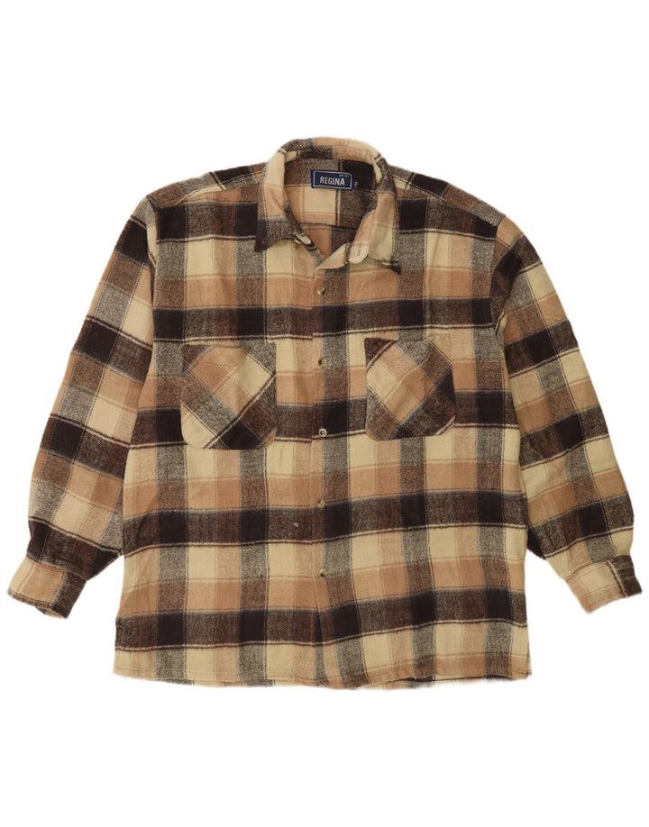 Regina Herre Flanelskjorte 2XL Beige Ternet Akryl