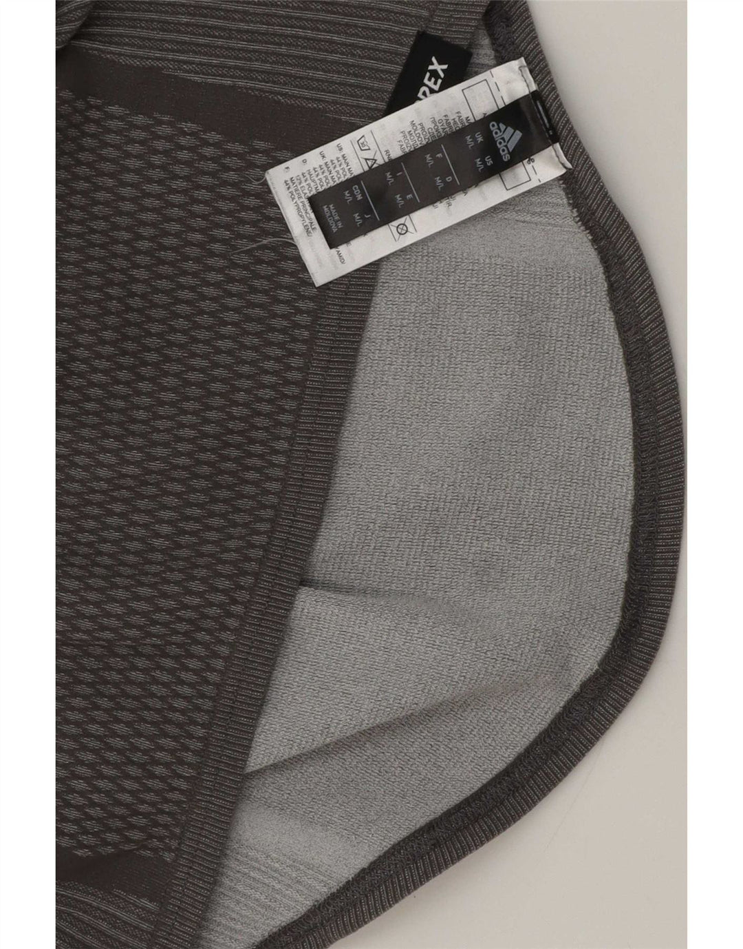 Adidas Herre Terrex grafisk top langærmet mellemgrå geometrisk polyester
