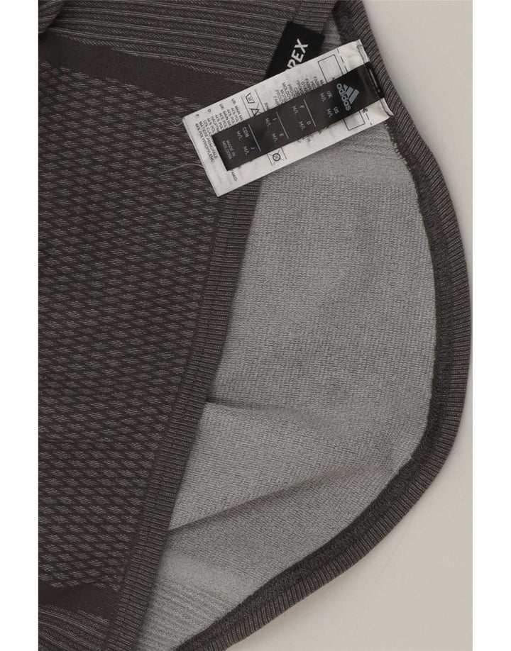 Adidas Herre Terrex grafisk top langærmet mellemgrå geometrisk polyester