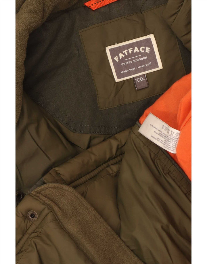 Fat Face Herre Quiltet Jakke UK 44 2XL Khaki Nylon