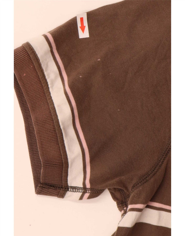 Fat Face Herre Polo Shirt Medium Brun Stribet Bomuld
