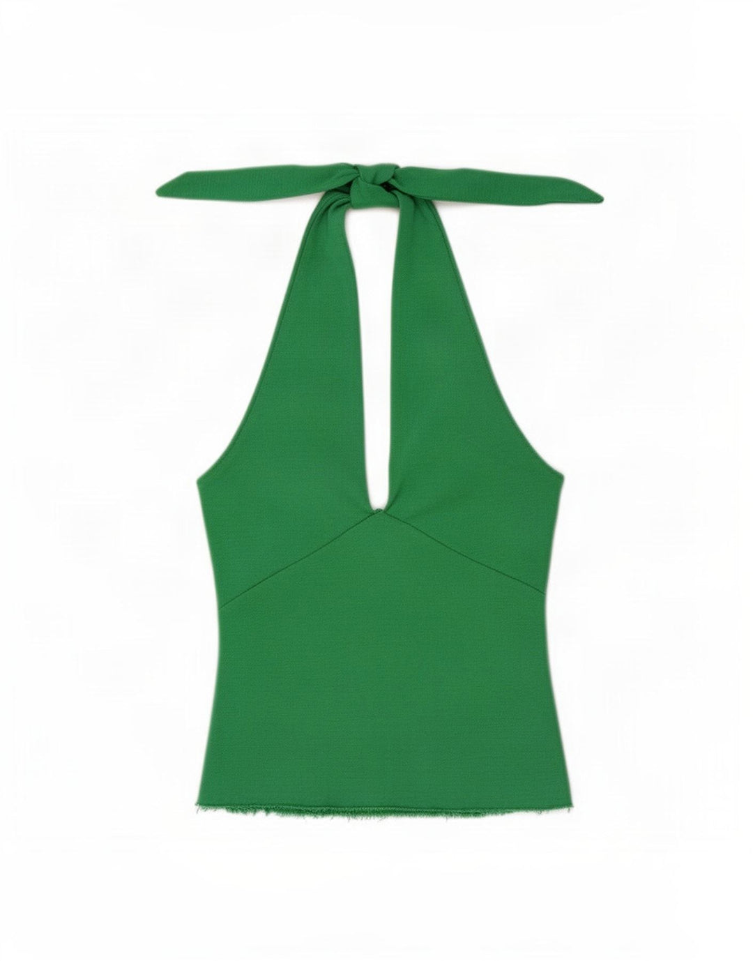 Zara Womens Crop Halter Top UK 12 Medium Green Bomuld