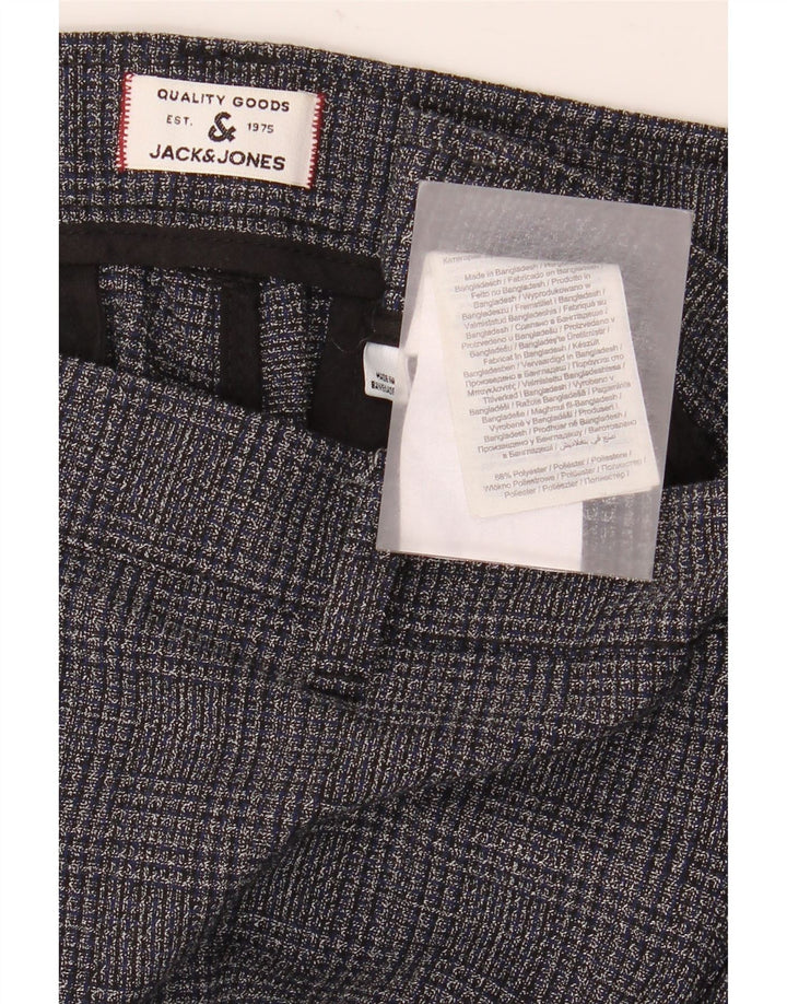 Jack & Jones Herre Marco Slim Chino Bukser W36 L32 Grå ternet polyester
