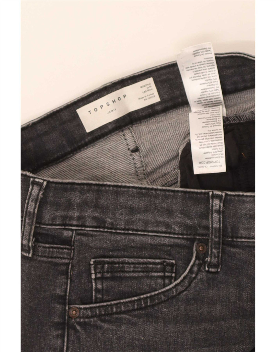 Topshop Dame Jamie Skinny Jeans W28 L27 Grå Polyester