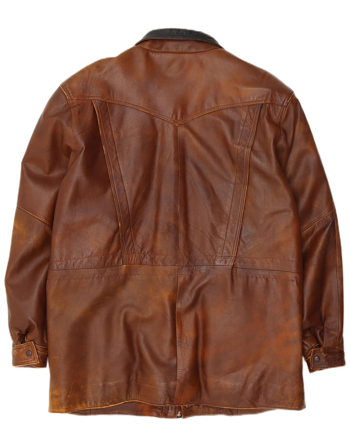 Vintage herre læderjakke UK 42 XL Brun